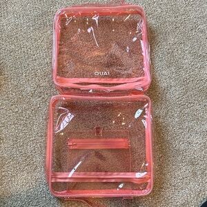 OUAI Clear Pink Cosmetic Travel Bag